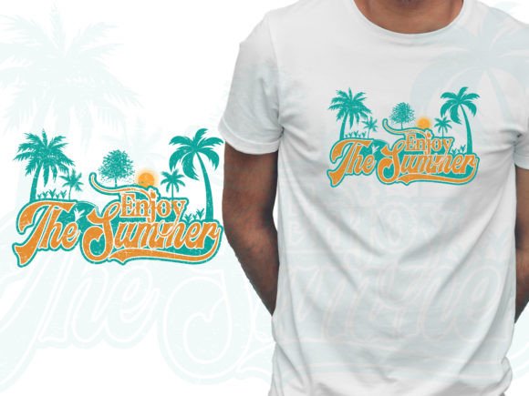 Enjoy the Summer Vintage T Shirt Design: Graphics and Print Templates