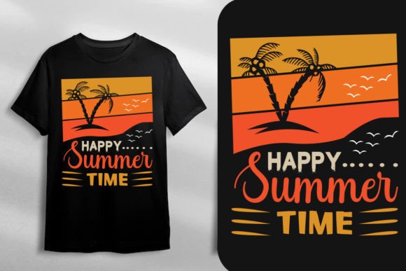 Happy Summer Time T-shirt Graphics and T-Shirt Designs