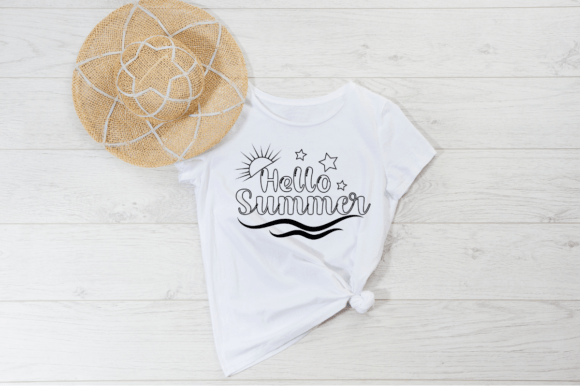 Hello Summer Printable T-shirt Design: Graphics for T-Shirt Designs