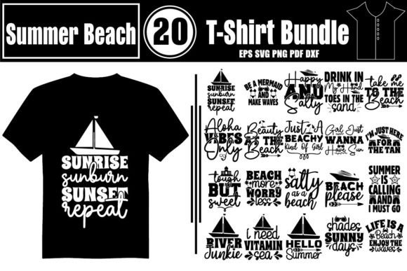 Summer Beach T-Shirt Bundle: Graphics & T-Shirt Designs