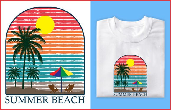 Summer Beach Vector T-shirt Design: Graphics for T-Shirt Designs