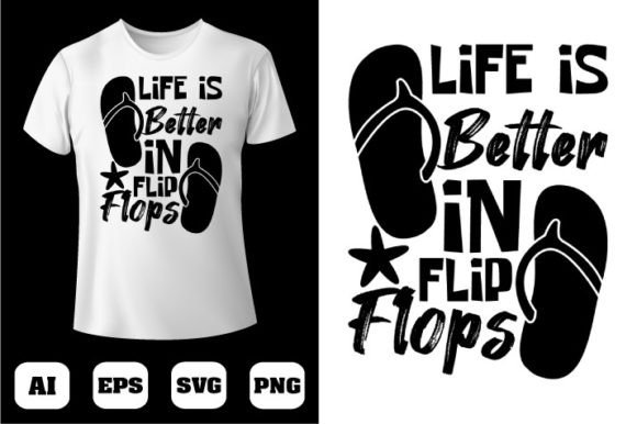 Summer Flip Flops Graphics & T-Shirt Designs