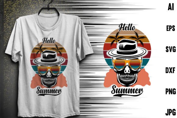 Summer Skull T-shirt Design Graphics