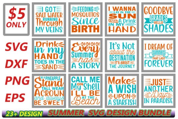 Summer Svg Quotes Designs Bundle