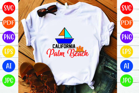 Summer T Shirt Design, California Palm B Graphics