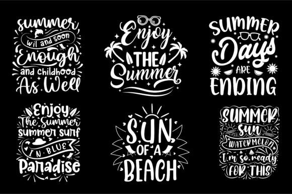 Summer Typography T-shirt Design Bundle