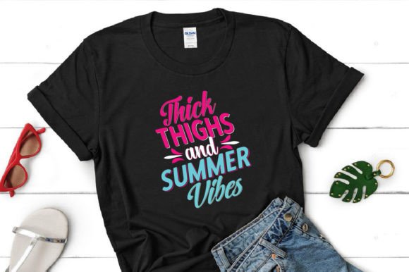 Thick Thighs and Summer Vibes SVG Design